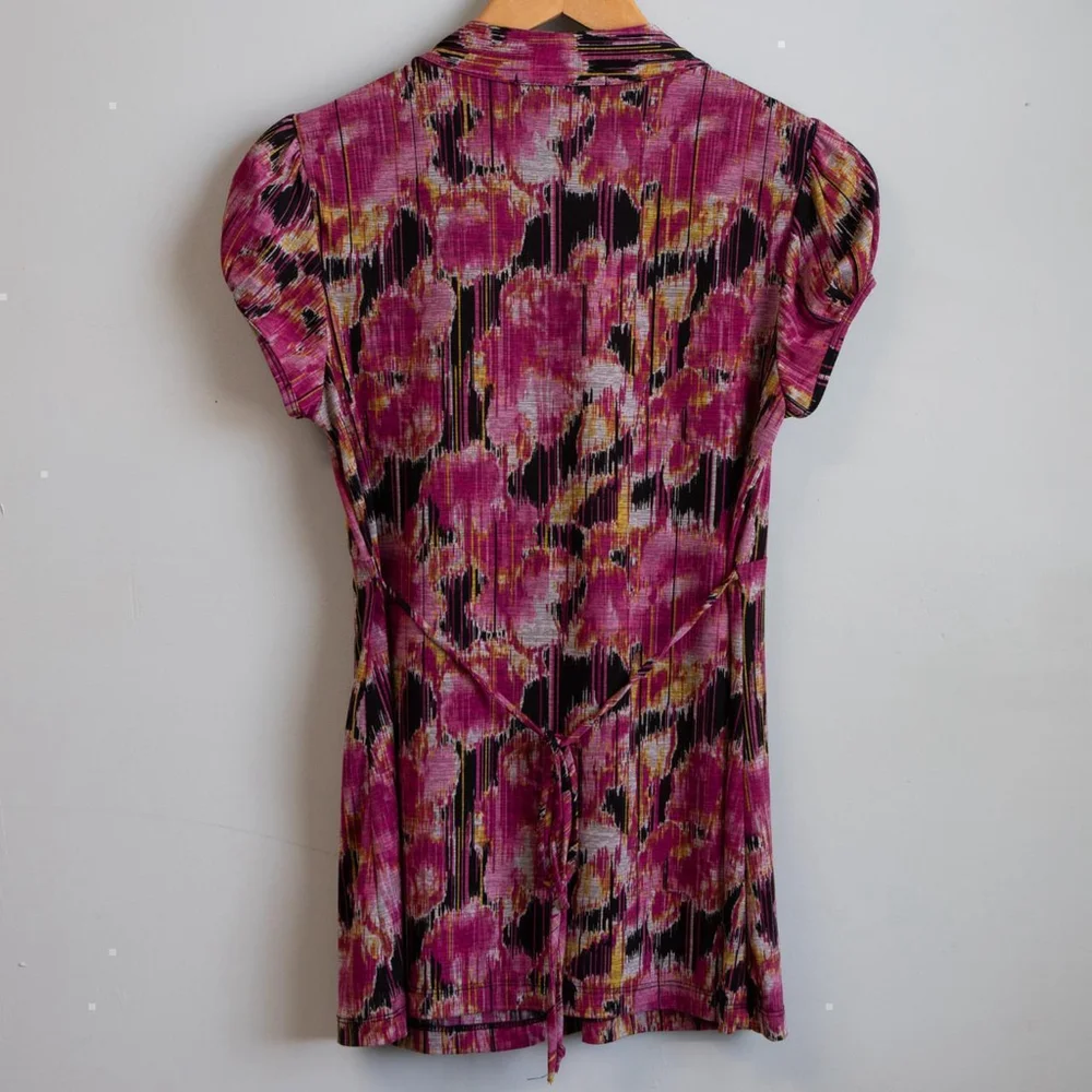 Y2K Heart Soul floral print ruffle babydoll blouse-L